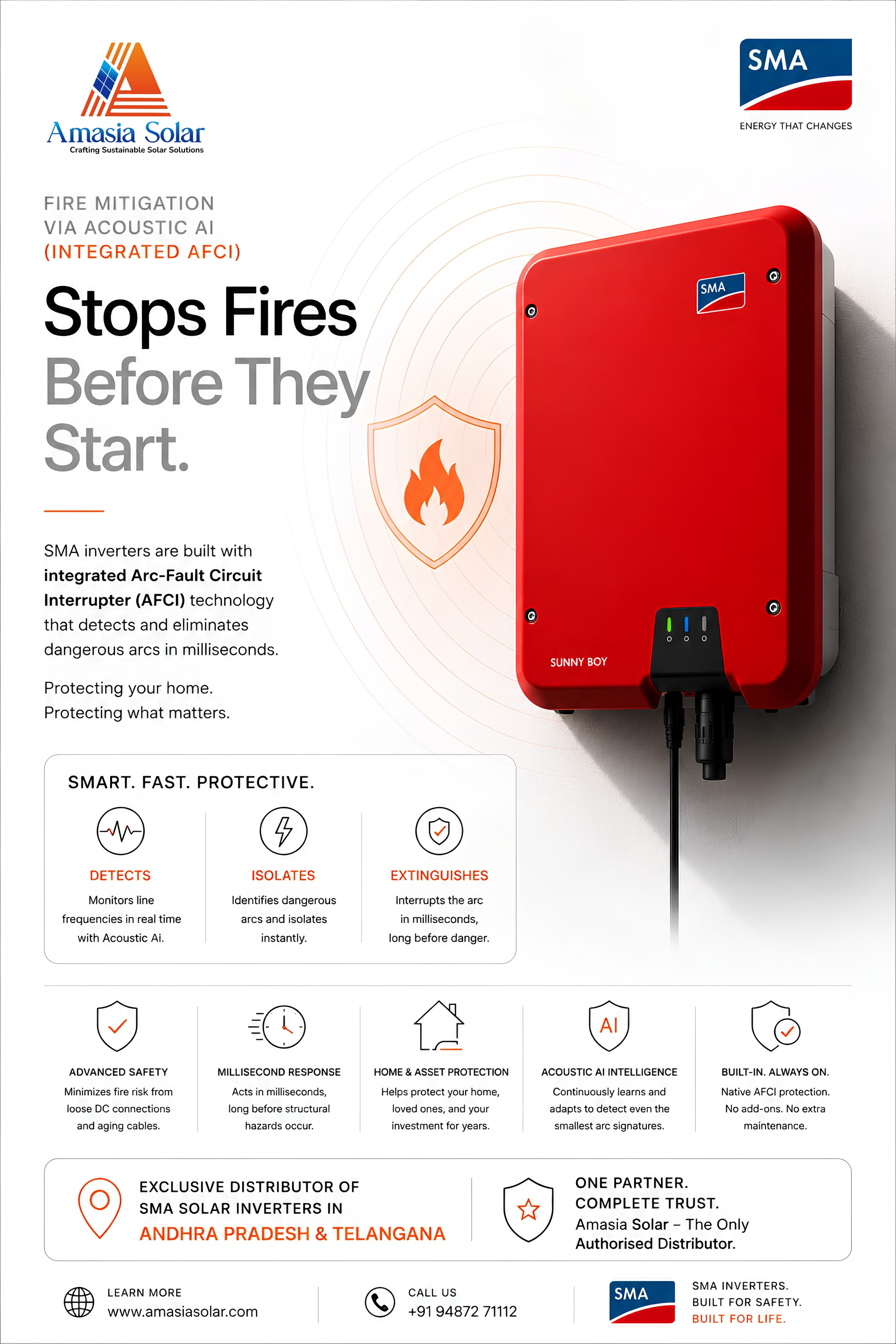 Amasia Solar - Fire Mitigation via Acoustic AI: Stops Fires Before They Start