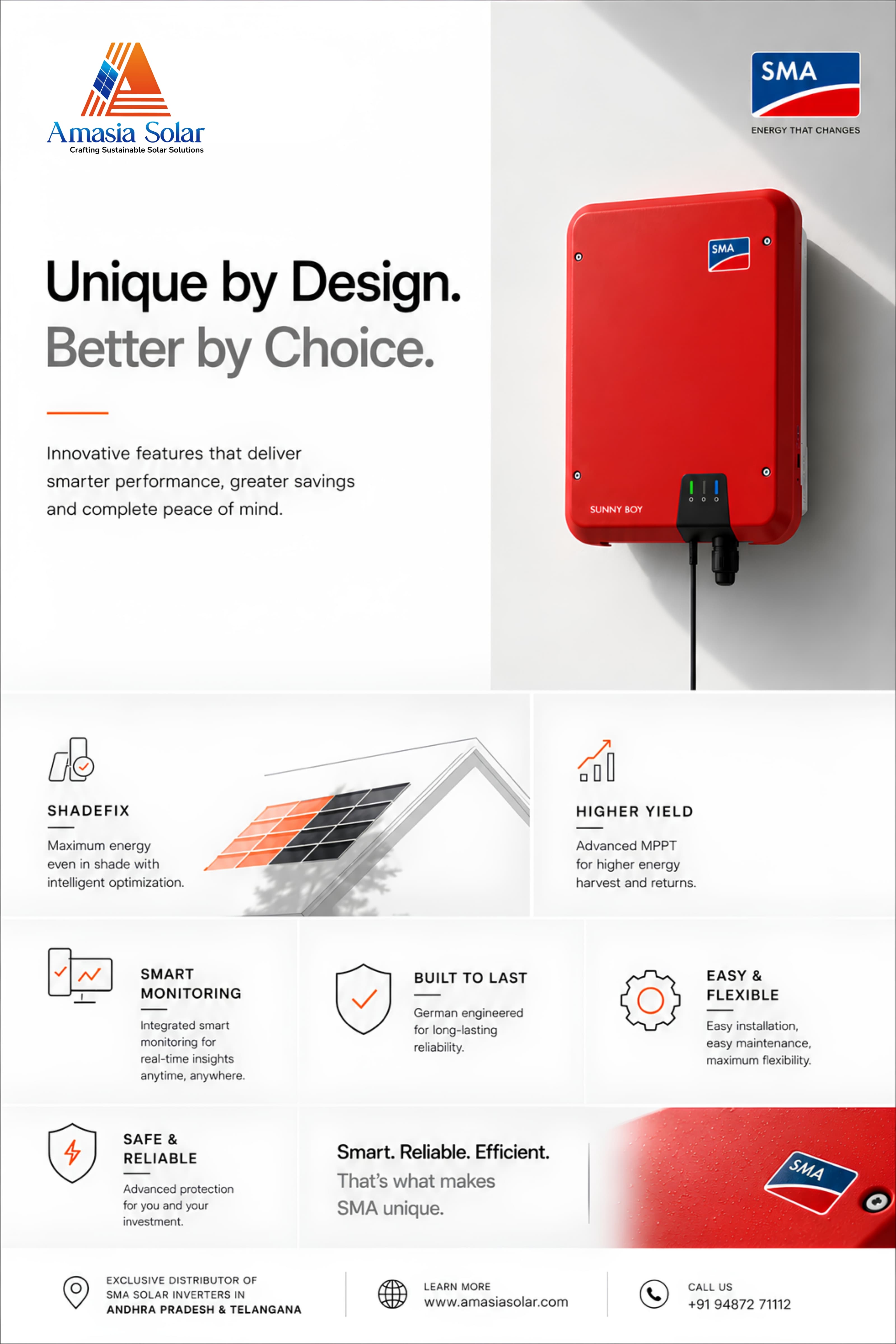 Amasia Solar - SMA Inverters: Unique by Design, Better by Choice